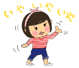 A girl of short bob with straight bangs sticker #5540482