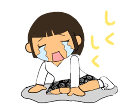 A girl of short bob with straight bangs sticker #5540484