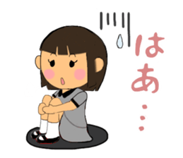 A girl of short bob with straight bangs sticker #5540486