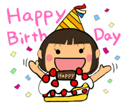 A girl of short bob with straight bangs sticker #5540491