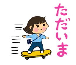 A girl of short bob with straight bangs sticker #5540494