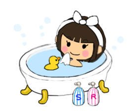 A girl of short bob with straight bangs sticker #5540498