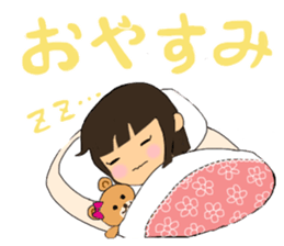 A girl of short bob with straight bangs sticker #5540499