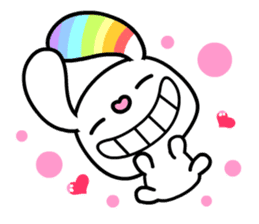 Happy Rainbow Rabbit sticker #5541110