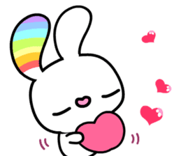 Happy Rainbow Rabbit sticker #5541115