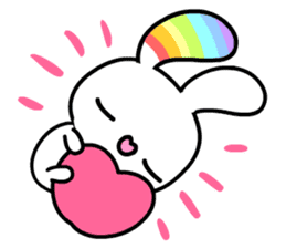 Happy Rainbow Rabbit sticker #5541124