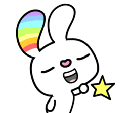 Happy Rainbow Rabbit sticker #5541135
