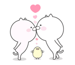 Cats and chick. Love. sticker #5542103