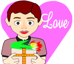 Two young people beyond the rough seas sticker #5543767