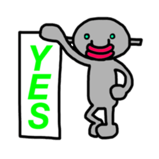 Alien that crash landed. sticker #5545142