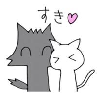Mr. wolf& Ms.cat sticker #5545656