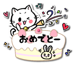 Sticker of a cat and a rabbit sticker #5546426