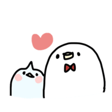 White bird with Little blue bird sticker #5549586