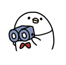 White bird with Little blue bird sticker #5549589