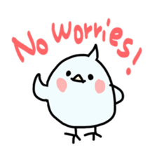 White bird with Little blue bird sticker #5549599