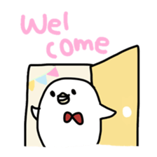 White bird with Little blue bird sticker #5549601