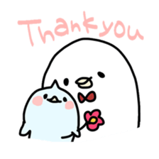 White bird with Little blue bird sticker #5549602