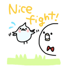 White bird with Little blue bird sticker #5549605