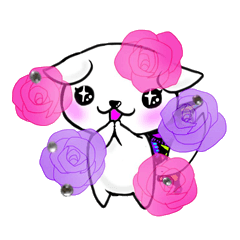 Sticker of butterfly dog