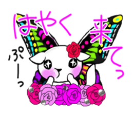 Sticker of butterfly dog sticker #5550883