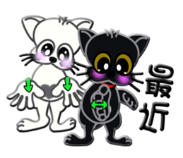 Sign language whiteblack cat ver. 1 sticker #5553108