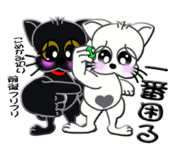 Sign language whiteblack cat ver. 1 sticker #5553140