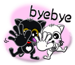 Sign language whiteblack cat ver. 1 sticker #5553172