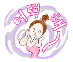 Anni & Yon say hello in Hangul sticker #5553135