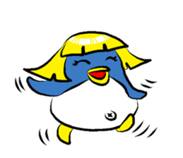 A penguin long hair sticker #5554257