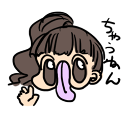 crazy tongue girl sticker #5557493