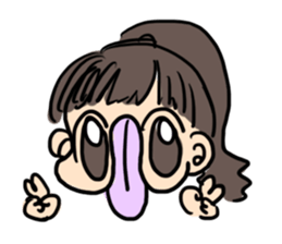 crazy tongue girl sticker #5557502