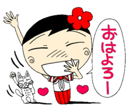 Kokeshi doll of school life 5th sticker #5574135