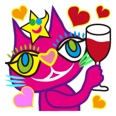 SHOCKING PINKiee the Cat <English Ver.2>