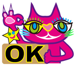 SHOCKING PINKiee the Cat <English Ver.2> sticker #5576708