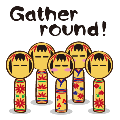 Kokeshi de Sticker English version