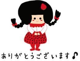 tochigiben strawberry girl sticker #5580362