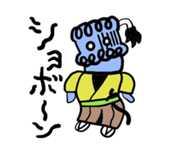 Falling over samurai sticker #5580633