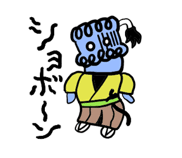 Falling over samurai sticker #5580633