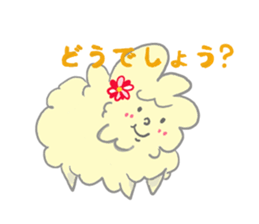 a soft sheep and agirl sticker #5583100