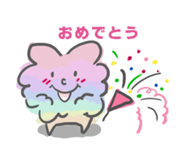 a soft sheep and agirl sticker #5583103