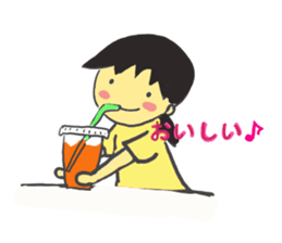 a soft sheep and agirl sticker #5583106