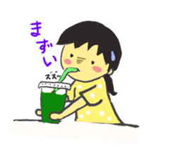 a soft sheep and agirl sticker #5583107