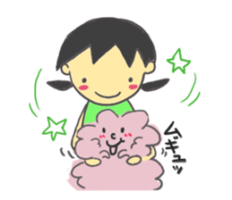a soft sheep and agirl sticker #5583109