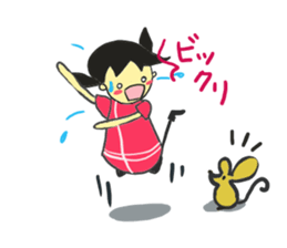 a soft sheep and agirl sticker #5583128