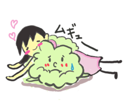 a soft sheep and agirl sticker #5583130