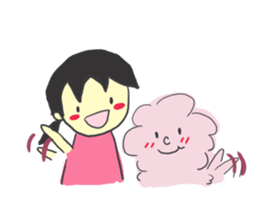 a soft sheep and agirl sticker #5583131