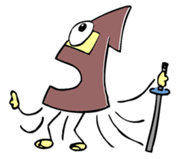 Funny squid ninja sticker #5584098