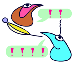 Dongba characters and cheerful bird sticker #5588240