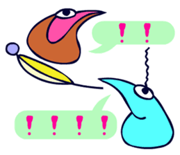 Dongba characters and cheerful bird sticker #5588240