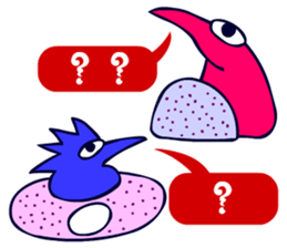 Dongba characters and cheerful bird sticker #5588241